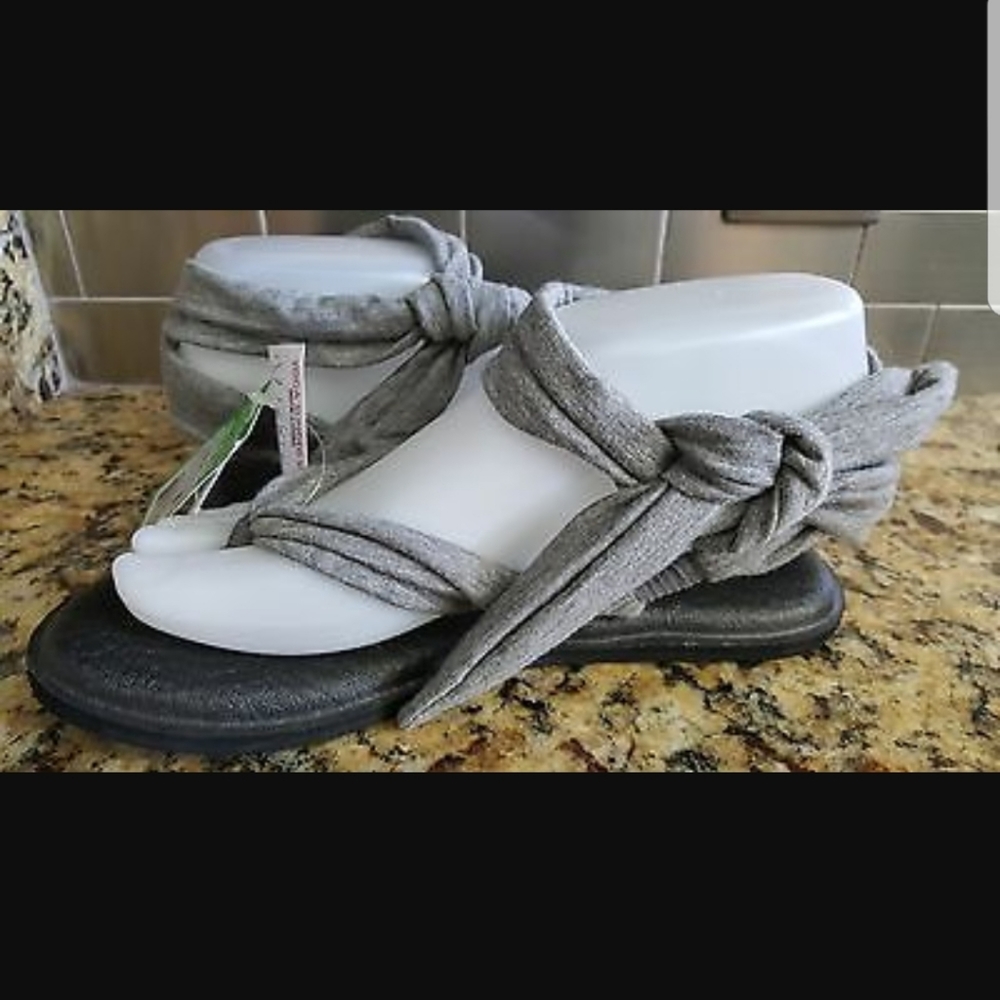 Grey Tie Sandals